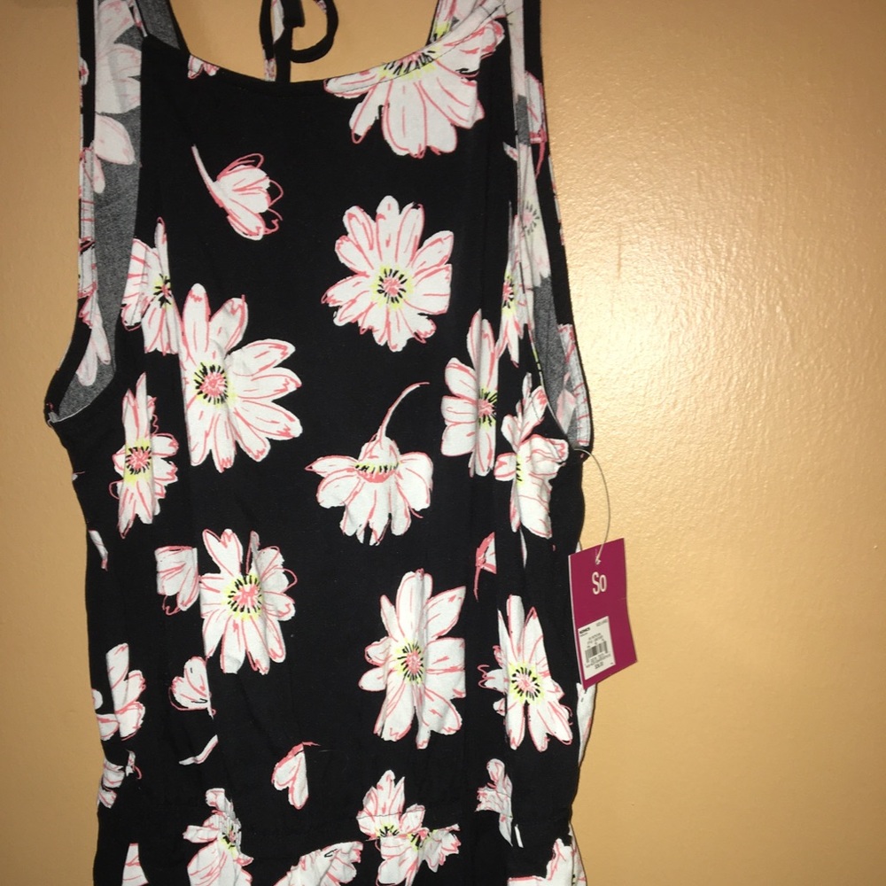 Black floral romper